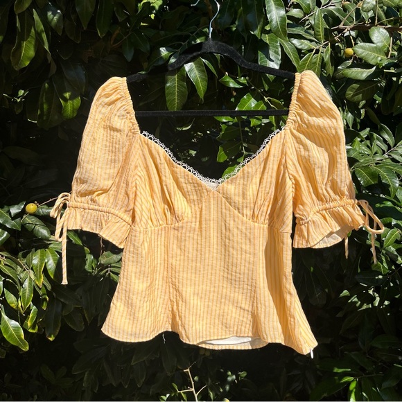 LPA Yellow Striped Blouse - Picture 1 of 6